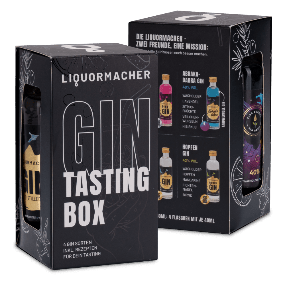 Gin Tasting Box mit Hopfen Gin, Pink! Gin, Gin & Abrakadabra Gin